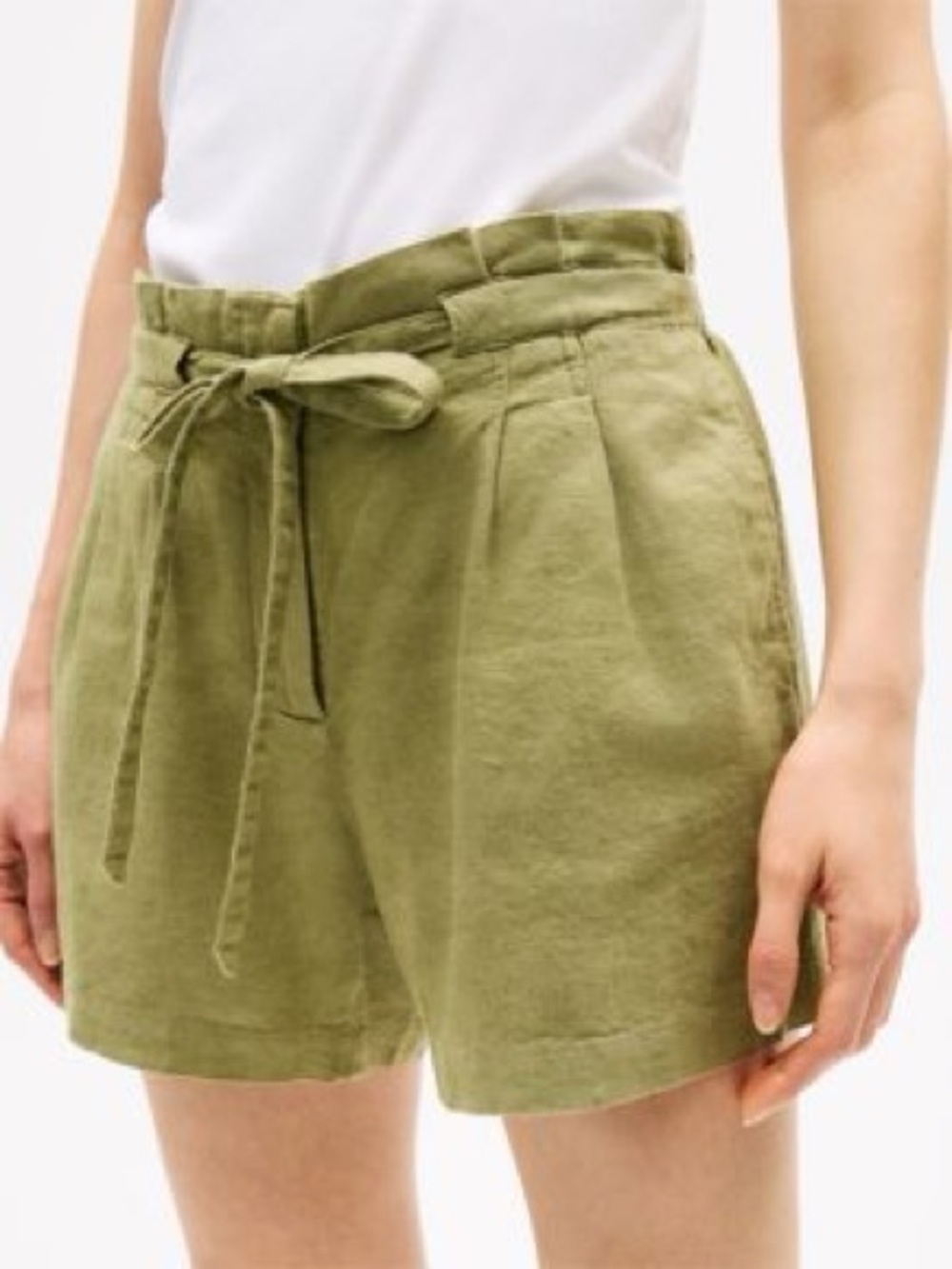 NEW Tommy Hilfiger Olive Green Tie-Waist High-Rise Women's Shorts